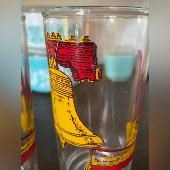 Vintage 1976 Bicentennial Liberty Bell Drinking Glasses❤️ - Picture 7 of 12